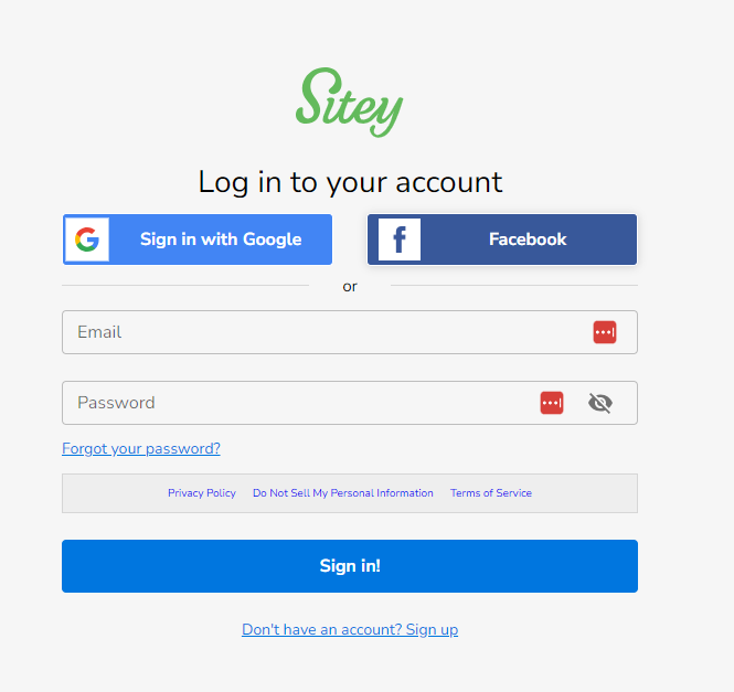 Guide to login to sitey.com