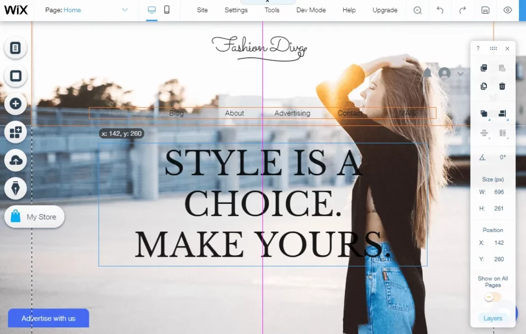 Wix provides a feature-rich and visually appealing interface