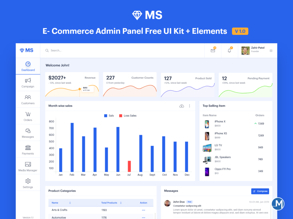 Free E-commerce Website Templates with Admin Panel