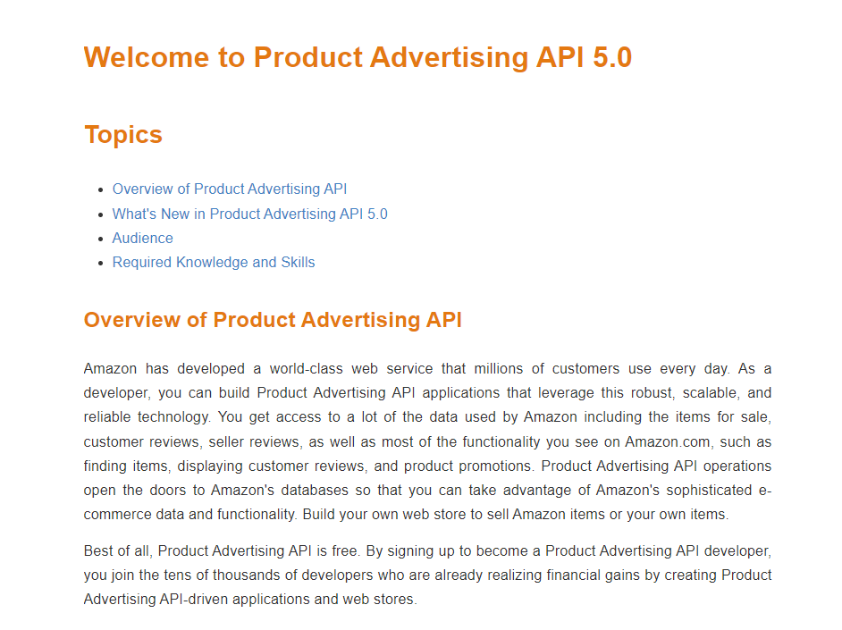 While not entirely free, the Amazon Product Advertising API, or Amazon PA API, offers limited free access for developers. 