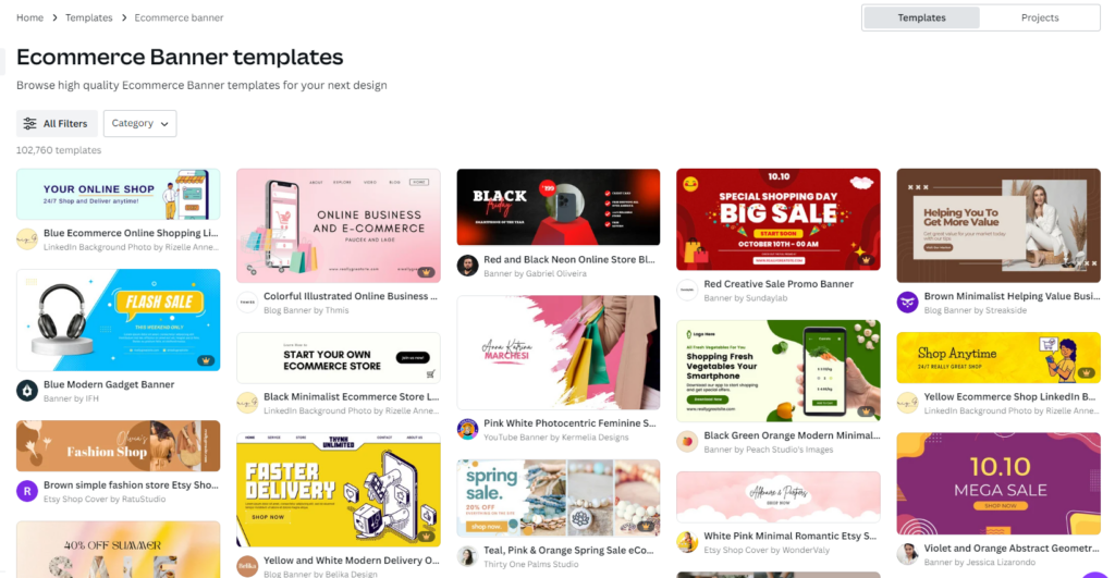 Canva is a user-friendly graphic design platform that offers a wide range of free templates, including web banner templates. 